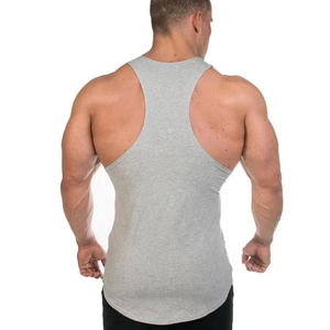 Cotton <b>polyester</b> Grey Custom Knitted Summer Casual Gym Wear Discharge Printing Men Tank Top Hot Sale High Quality Fitness - Product Image 3