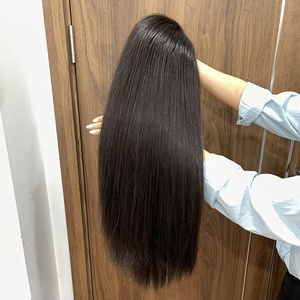 Top Selling 100% Vietnamese Human Hair Natural Straight HD Lace Closure Wig Shining No <b>Tangle</b> No Shedding Ready To Ship - Product Image 3