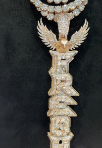 Pendentif en diamant de laboratoire en forme d'aigle du Texas, or massif, style hip-hop, bijou personnalisé unisexe pour elle - Product Image 6
