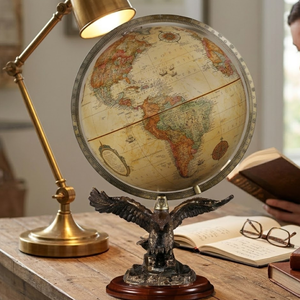 Globo Terráqueo Ejecutivo de Escritorio en Aluminio y Plástico con Mapa Mundial Detallado |   Globo Terráqueo Educativo para Escritorio de Oficina, Mesa de Estudio y Decoración del Hogar - Product Image 4