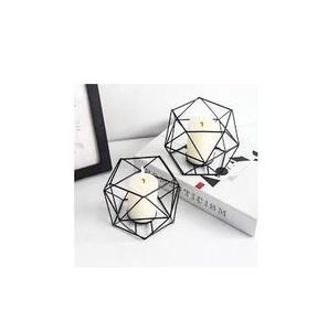 Hexagonal Black Metal Candle Holder For Weddings <b>Festive</b> Events <b>Top</b> Rated Handmade Candle Iron Stand For Home Decor Tabletop - Product Image 1