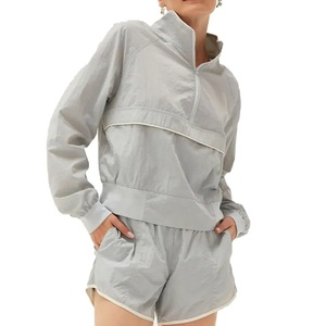 Ensemble 2 pièces pour femmes, hiver, uni, short et veste coupe-vent à manches longues, ensemble short et veste coupe-vent - Product Image 5