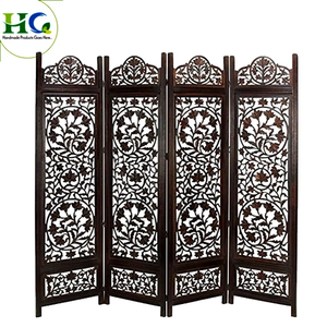 Carved Wooden Room Divider 4 Panel Folding Privacy <b>Screen</b> for LivingRoom Bedroom Office | Decorative Freestanding Home Partition - Product Image 2
