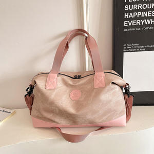 Bolsa de Viaje de Lona con Textura Lavada, Bolsa de Fin de Semana de Gran Capacidad, Equipaje de Hombro Desmontable - Product Image 3