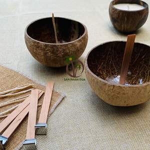 <b>3</b> SIZES OF COCONUT SHELL <b>CANDLE</b> HOLDER - SPECIALLY FOR MAKING <b>CANDLE</b> - GREAT DEAL WITH <b>WICKS</b> - Product Image 6