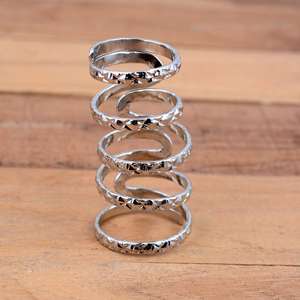 SHYAM JEWELRS 925 <b>Sterling</b> <b>Silver</b> Luxury Starburst Splint <b>Ring</b> <b>Adjustable</b> Arthritis Sun Pattern Support Band - Product Image 3