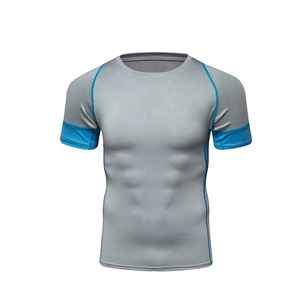 Vente en gros de rashguards personnalisés pour hommes, manches courtes, légers, de haute qualité, rashguards MMA, vêtements de sport de compression unis pour l'entraînement - Product Image 4