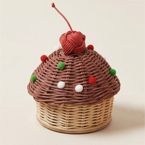 New Items Handmade Rattan Cupcake <b>Gift</b> <b>Box</b> With Cherry Ramadan Eid Mubarak Decoration <b>Sweet</b> Candy Basket Islamic Festival Decor - Product Image 4