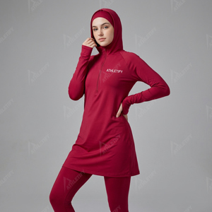 Maillot de bain intégral pour femme, marque privée, burkini, leggings respirants, séchage rapide, tenue de bain islamique, vacances, piscine, surf - Product Image 1