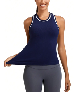 Camiseta Deportiva Personalizada para Mujer, Top de Yoga sin Costuras con Diseño Cruzado, Transpirable, Ecológica, Elástica en Cuatro Direcciones, de Secado Rápido - Product Image 1