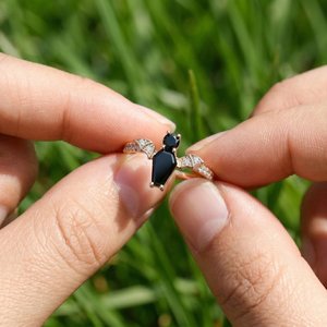 Anillo Ajustable de Plata de Ley 925 con Diamante Cultivado en Laboratorio, Joyería Elegante con Incrustaciones de Piedras Brillantes - Product Image 6