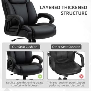 Sedia da Ufficio Direzionale Ergonomica Grande e Alta, 400 libbre, in Pelle PU, con Poggiatesta Regolabile, Seduta Larga, Certificata BIFMA, in Rete - Product Image 4
