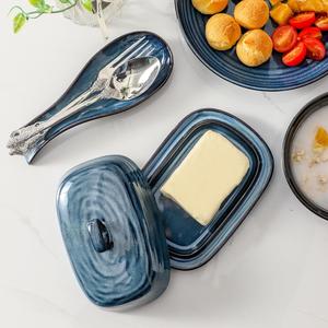 Mantequillera de Vidrio con Tapa y Asa de Anillo, Bandeja de Servicio Lisa, Almacenamiento de Mantequilla para Mesa de Cocina Moderna, Diseño Elegante y Duradero - Product Image 3