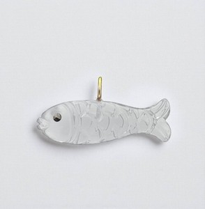 <b>Crystal</b> Quartz Gemstone Hand Carved 21x11 MM Fish Charms Pendant - Gold Plated Bail Pendant - Handmade Carving <b>Animal</b> Jewelry - Product Image 1