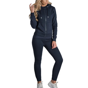 Conjunto Deportivo con Capucha para Mujer, Ecológico, 100% Algodón, Bloques de Color, Manga Larga, Corte Regular, Pantalones Deportivos Casuales con Bolsillos Laterales, para Invierno - Product Image 5