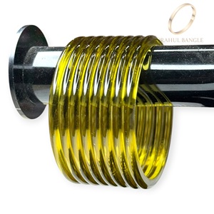 Fashionable Kashmiri Premium Quality Olive Green Jelly Acrylic <b>Bangles</b> Set Premium Glossy Transparent Finish Wholesale Price - Product Image 3