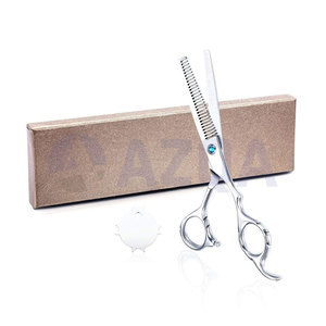 Ciseaux à effiler les cheveux en acier inoxydable à pointe arrondie, 28 dents, pour droitiers, avec emballage en boîte, pour usage professionnel en salon de coiffure et barbier - Product Image 4