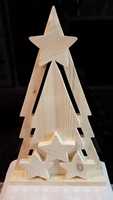 Ensemble de décorations de Noël en bois, finition naturelle, pour table, fête de fin d'année, écologique, durable