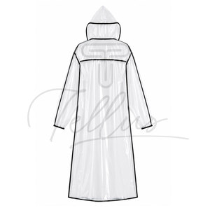 Manteau de pluie imperméable pour femmes, veste de pluie longue légère à capuche, manteau d'extérieur coupe-vent pour dames, vêtements de pluie réutilisables à la mode - Product Image 3