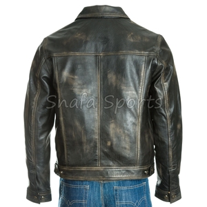 Trendy Regular Fit Bulk Quantity Factory Made Solid Color Cowhide Leather <b>Jacket</b> Sheepskin Leather <b>Jacket</b> - Product Image 4
