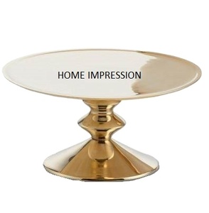 Luxury Antique Design Metal Pedestal Cake Stand Round Weddings Cake Stands Cake Holder Metal Round Shape for Wholesale Suppliers - Product Image 1