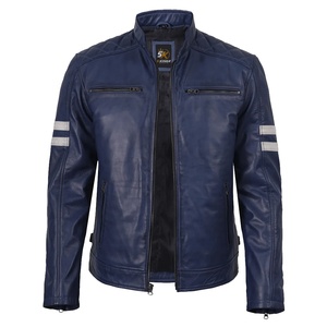 Chaqueta de Motociclista de Piel de Oveja 5KINGZ SPORTS, para Hombre, Acolchada, Corte Ajustado, Reversible, Impermeable, Ecológica, de Invierno - Product Image 1