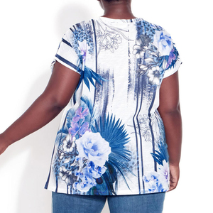 T-shirt décontracté pour femme à manches courtes, sur mesure, 100% polyester, imprimé par sublimation numérique, haute qualité, séchage rapide - Product Image 5