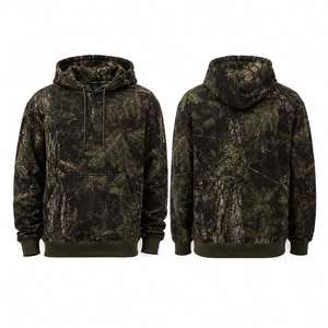 Sweat à capuche camouflage MEGAMAPLE pour homme, manches longues, en polyester anti-humidité, style chasse, avec logo frontal, idéal pour l'été - Product Image 1