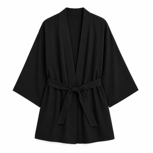 Bata de Baño Kimono para Mujer 100% Algodón, Manga Ancha, Suave y Transpirable, con Cinturón, para Spa, OEM, ODM, Personalizable - Product Image 1