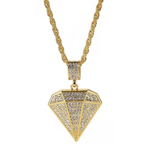 Collar de boda de plata de ley 925 con colgante de llama de moissanita estilo hip hop, de alta demanda, de proveedor indio - Product Image 1