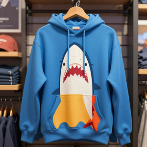 Sudadera con Capucha con Diseño de Tiburón, Estampado Animal en 3D, Sudadera de Felpa de Algodón con Personalización OEM ODM - Product Image 1