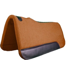 Tapis de selle en feutre de laine occidentale de qualité supérieure, équipement d'équitation, renfort en cuir, conception personnalisée, vente en gros directe d'usine - Product Image 3