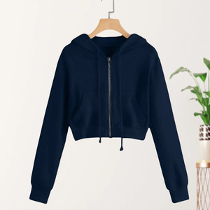 Sudaderas Cortas de Moda Urbana para Mujer / Sudaderas Cortas de Manga Larga para Mujer, Talla Grande, Ropa Casual - Product Image 5