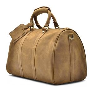 Bolsa de Viaje de Cuero Genuino, Color Sólido, de Lujo, para Fin de Semana, con Correa Ajustable y Asa Superior - Product Image 3