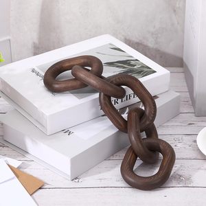 Wood Chain <b>Decor</b> Rustic Wooden Chain <b>Decor</b> Ornament Farmhouse Home Decoration Hand Carved Wooden Crafts Ornaments for Coffee - Product Image 1