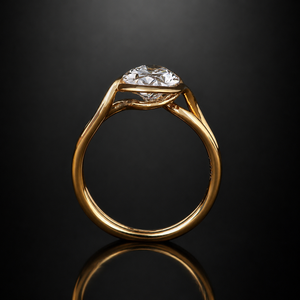 Bague de fiançailles solitaire sertie de diamants de laboratoire ovales de 4 carats, en or jaune 14K ou 18K, pour femmes - Product Image 5
