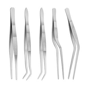 Pinzas de Cocina Rectas de Acero Inoxidable para Chef, Pinzas de Cocina Regulares para Chef, Herramientas para Barbacoa, Pinzas para Chef al Aire Libre - Product Image 1