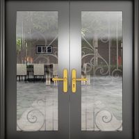 Portes d'entrée en fer forgé pour la maison, porte d'entrée en acier et verre sur mesure, design extérieur moderne et décoratif pour villa résidentielle