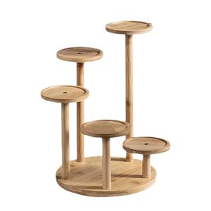 5 Tier Wooden Tabletop Plant <b>Stand</b> Small Tiered Plant Holder for Home Office Balcony Decor - Product Image 5