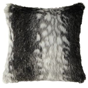 Square Leather Pillow 20x20in Crocodile Pattern Brown with Black Corners and Studs Home Decor - Product Image 3