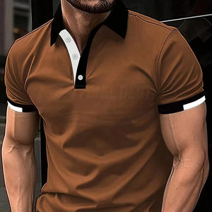 Camisa Casual Lisa de Manga Corta para Hombre, 100% Algodón, Transpirable, Satinada, para Verano, Deportes al Aire Libre, Ropa de Ocio, Servicio OEM - Product Image 1