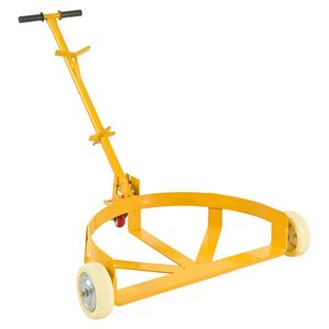 Carrello per Fusti da 55 Galloni con Capacità di 1200 libbre, 2 Ruote Fisse in PU e 1 Ruota Girevole, Carrello in Acciaio a Basso Profilo per Fusti d'Olio - Product Image 3
