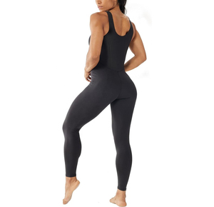 Combinaison en jean personnalisée pour femme – Coupe ajustée, boutonnée, sans manches, col rond, taille haute, toutes saisons, décontractée et respirante - Product Image 2