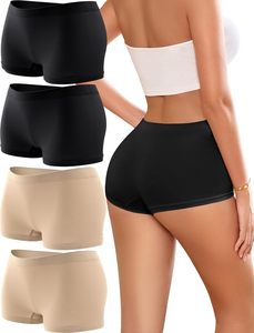 Culottes taille haute pour femmes en coton et élasthanne, écologiques, séchage rapide, avec nœud décoratif, douces, extensibles et respirantes - Product Image 1