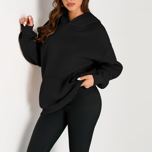 Sudadera con Capucha Extra Grande Personalizada para Mujer, Color Sólido, Felpa de Algodón Grueso, Transpirable - Product Image 5