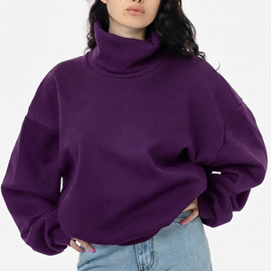 Nouveauté : Sweat-shirt à col montant pour femme, 100% coton, respirant, impression de logo personnalisée, service OEM - Product Image 1
