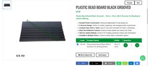 Tablero de cuentas de plástico negro con ranuras para herramientas de fabricación de joyas, 19 cm x 10 cm, tablero de cuentas con 5 ranuras, herramientas manuales |   N.º de artículo GS-90 - Product Image 3