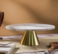 Support à gâteau en marbre et laiton, design exclusif, plateau en marbre, 1 pièce, réutilisable, personnalisable, passe au lave-vaisselle, pour mariages, anniversaires