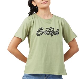 Camiseta Gráfica Personalizada para Mujer, 100% Algodón, Manga Corta, Cuello Redondo, Estampada, Informal, al por Mayor OEM - Product Image 6