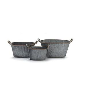 Meilleur ensemble de pots de fleurs vintage galvanisés tendance, lot de deux, en métal et fer, taille, forme et couleur personnalisables, utilisés dans les articles de jardinage - Product Image 6